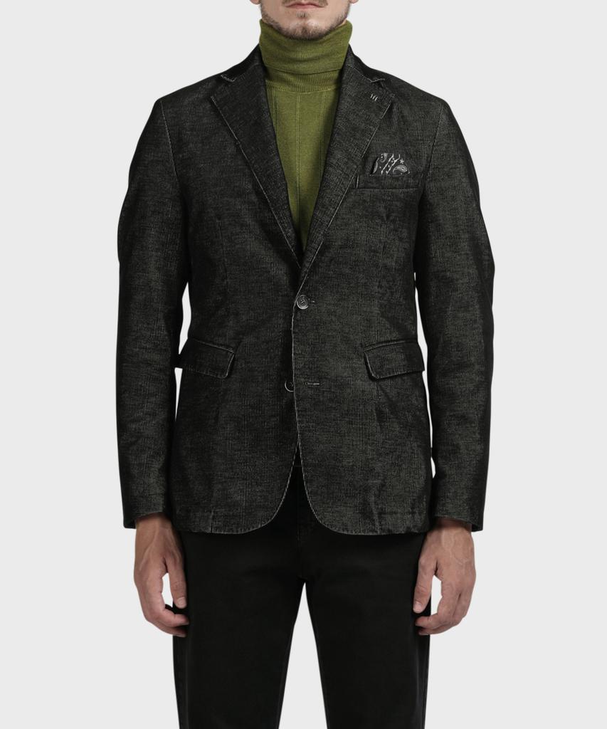 Panicale Black Slim Fit Corduroy Jacket