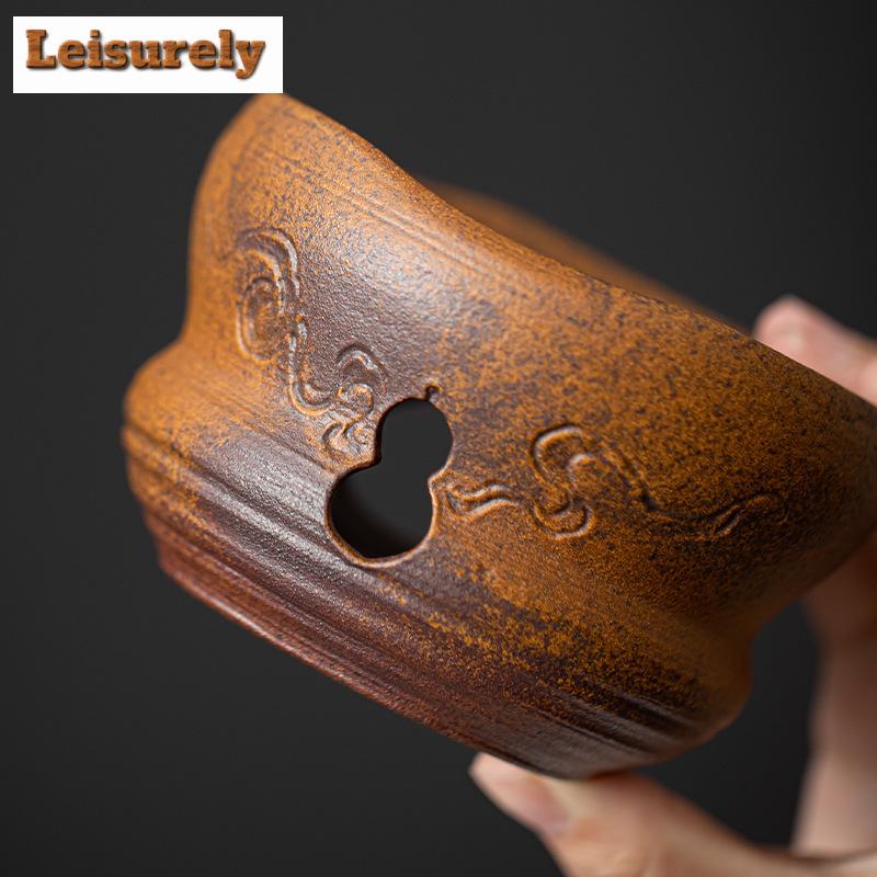 Retro Coarse Sauce Glaze Warm Tea Stove Roasting Tea Leaf Candle Heating Base Flavoring Tea Leaf Rack Essential Oil Stove Stand