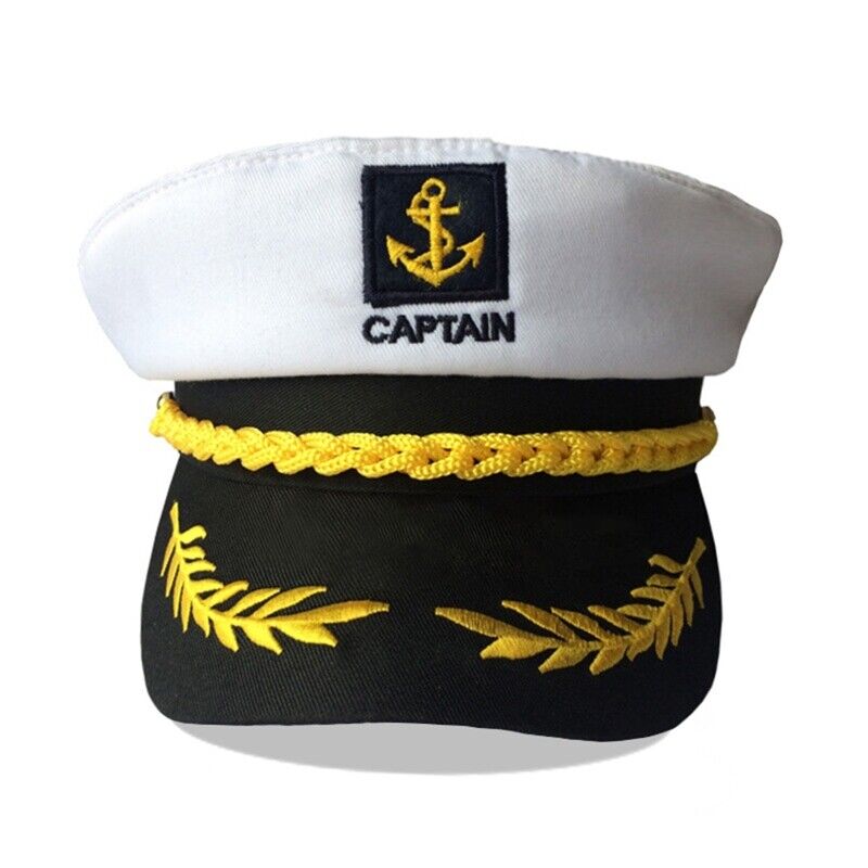 Navy Captain Hat Skipper Yacht Hat Sailor Costume Cosplay Fancy Dress
