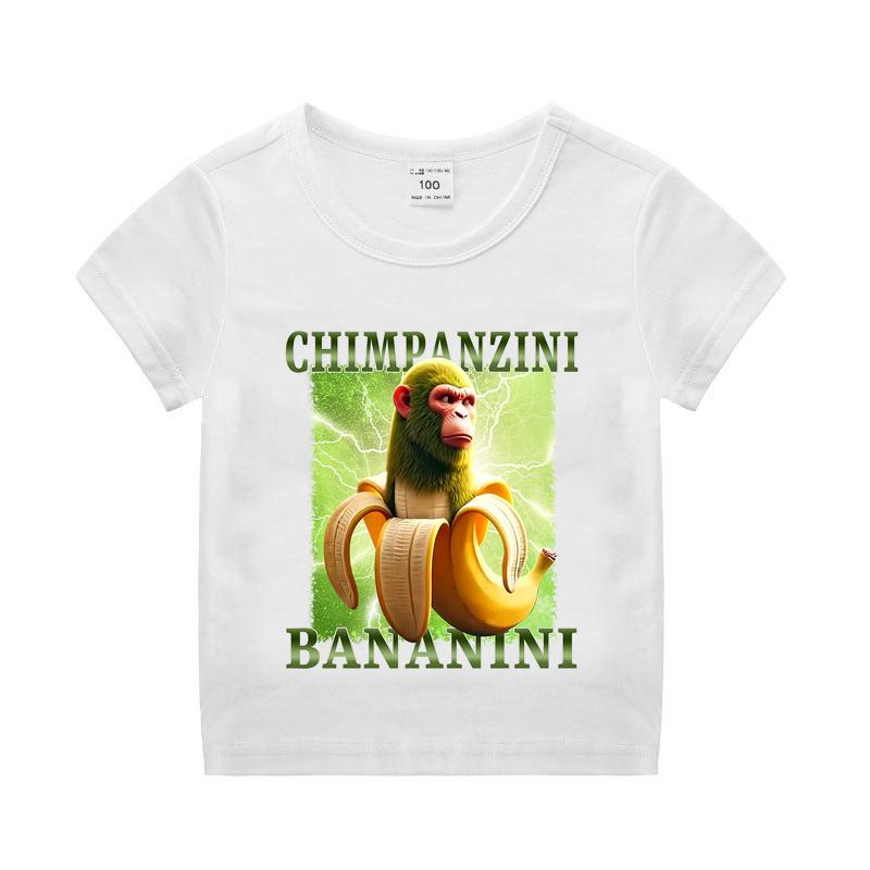 Italian Brainrot Boy Girl Cotton T-shirt Tung Tung Tung Sahur Kids Summer Clothing Funny Meme Children Short Sleeve Tops Unisex