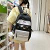 Contrast Color Girls Backpack Junior High School Student Schoolbag Lightweight Women's Backpack