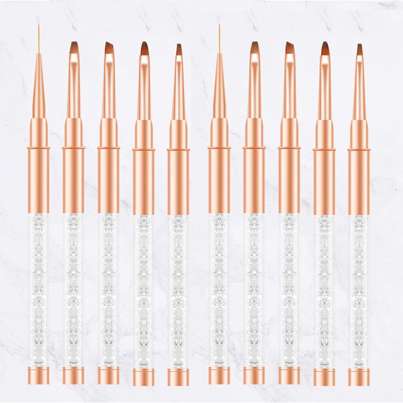 

2шт Nail Art Акриловый жидкий порошок Резьба УФ-гель Расширение Строитель Живопись Кисть Линии Лайнер Рисование Ручка Кисть Маникюр Инструменты