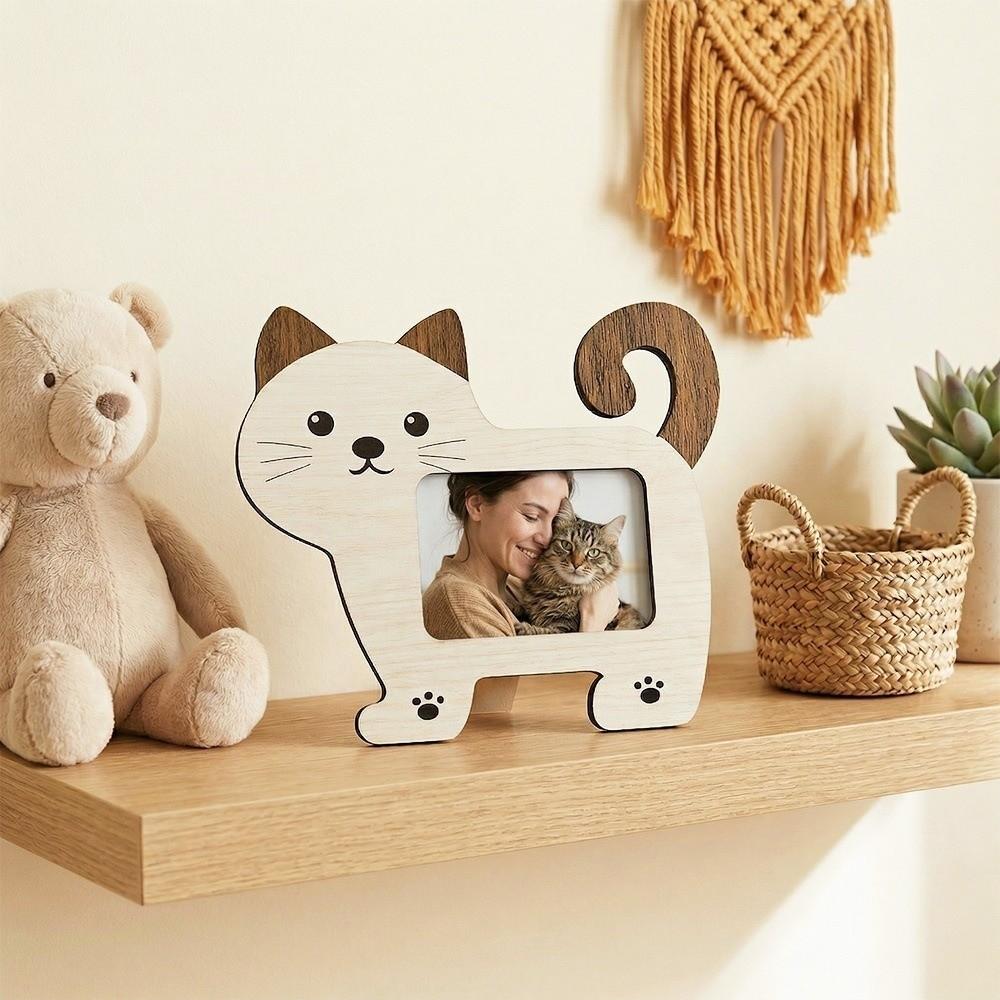 Cartoon Wood Photo Frame Creative Photo Display Rack Photo Collection Frame Home Decoration