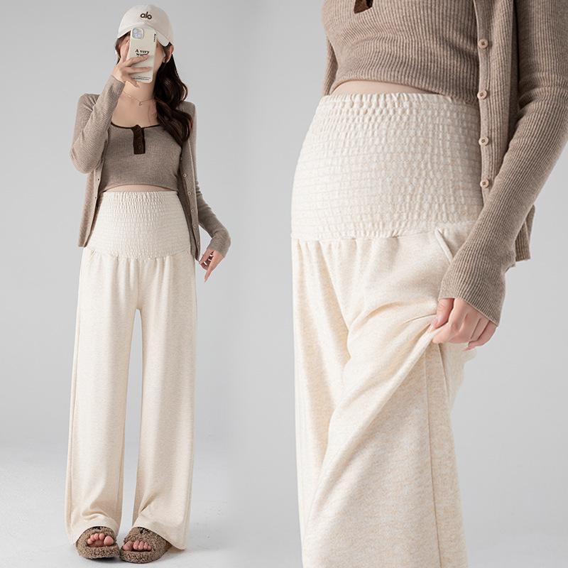 

Real Shot Maternity Wide-Leg Pants – Casual, Comfortable, No Belly Support, Spring & Autumn Style M бежевый