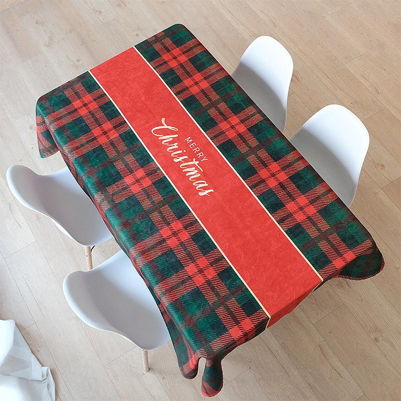 Novoroční dárek Vánoční série Vodotěsný Běžný ubrus na stůl Zesílený Obdélníkový Ubrus na jídelní stůl Ubrus na konferenční stolek