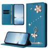 Pour Samsung Galaxy A57 5G Étui Motif Feuilles Florales Multiples Emplacements pour Cartes Fermeture Éclair Housse de Téléphone en Cuir avec