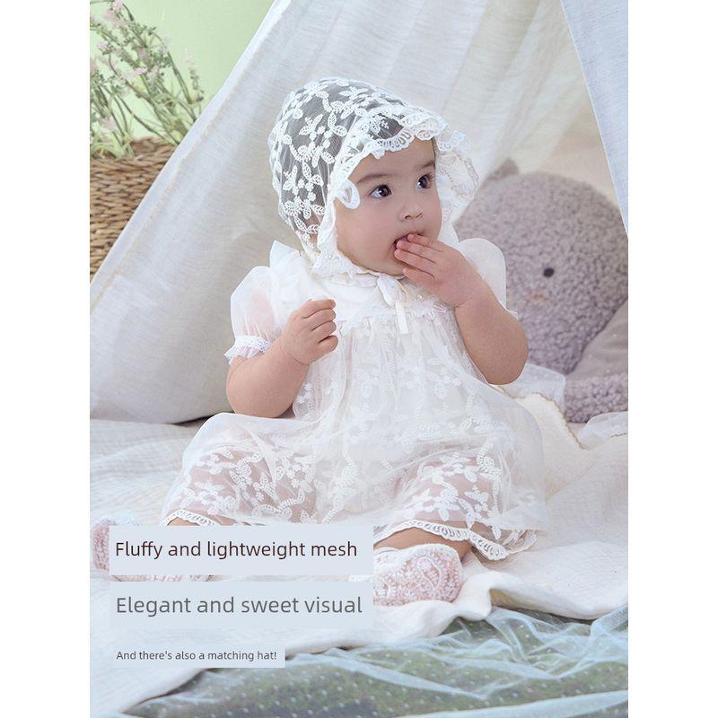 David Bella Baby Girl Jumpsuit 2026 Summer New Style Newborn Sweet Romper Baby Mesh Romper