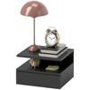 Wall-Mounted Nightstand for Bedroom with Drawer and Wooden Shelf, 35x32x22.5cm, Black