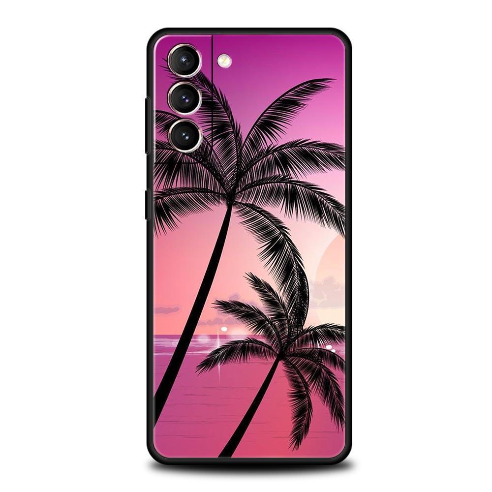Custodia per Telefono Palma da Cocco per Samsung Galaxy S24 S23 S22 S20 Ultra S21 FE 5G S10 S9 Plus S10E S8 Cover Morbida