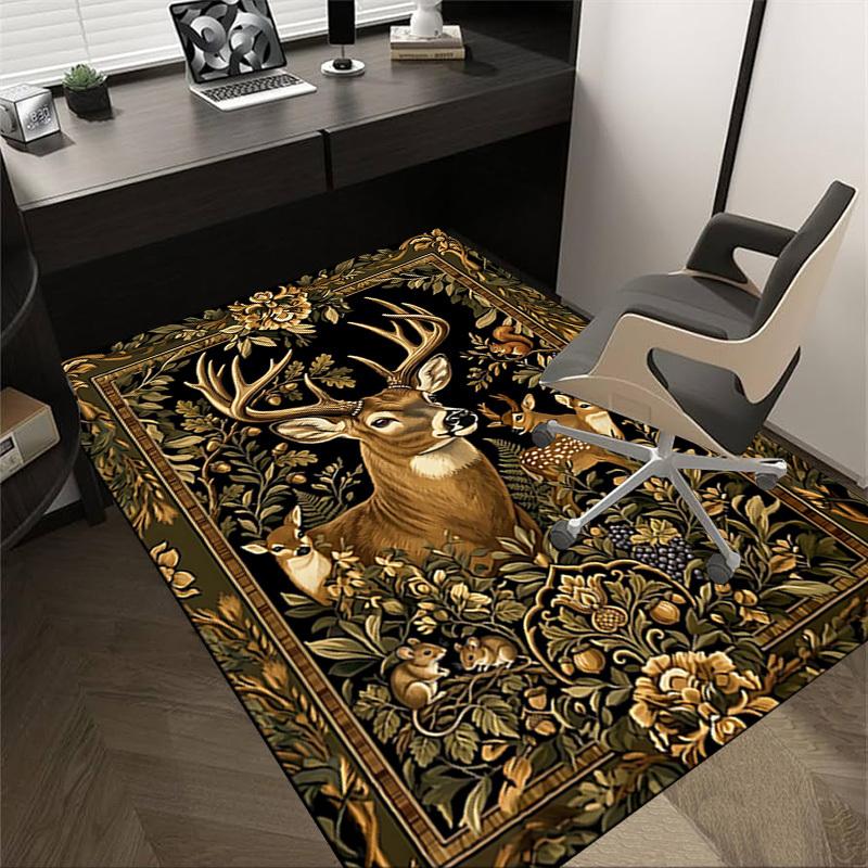 1PC Deer Family Extra Large Non-Slip Floor carpet, Office, family, bedroom, Studio - Large Area Rug,Longlasting Material-K0383