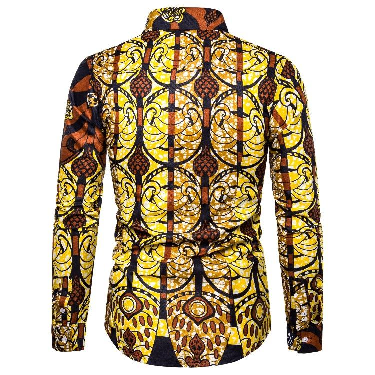 Herbst und Winter Herren Ethno-Stil Herren Langarm-Shirt Mode lässig neues Langarm-Shirt