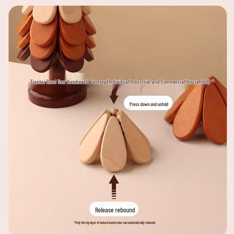 

Solid Wood Heat-Resistant Table Mat for Dining and Kitchen Use Meteor Design 3-Layer