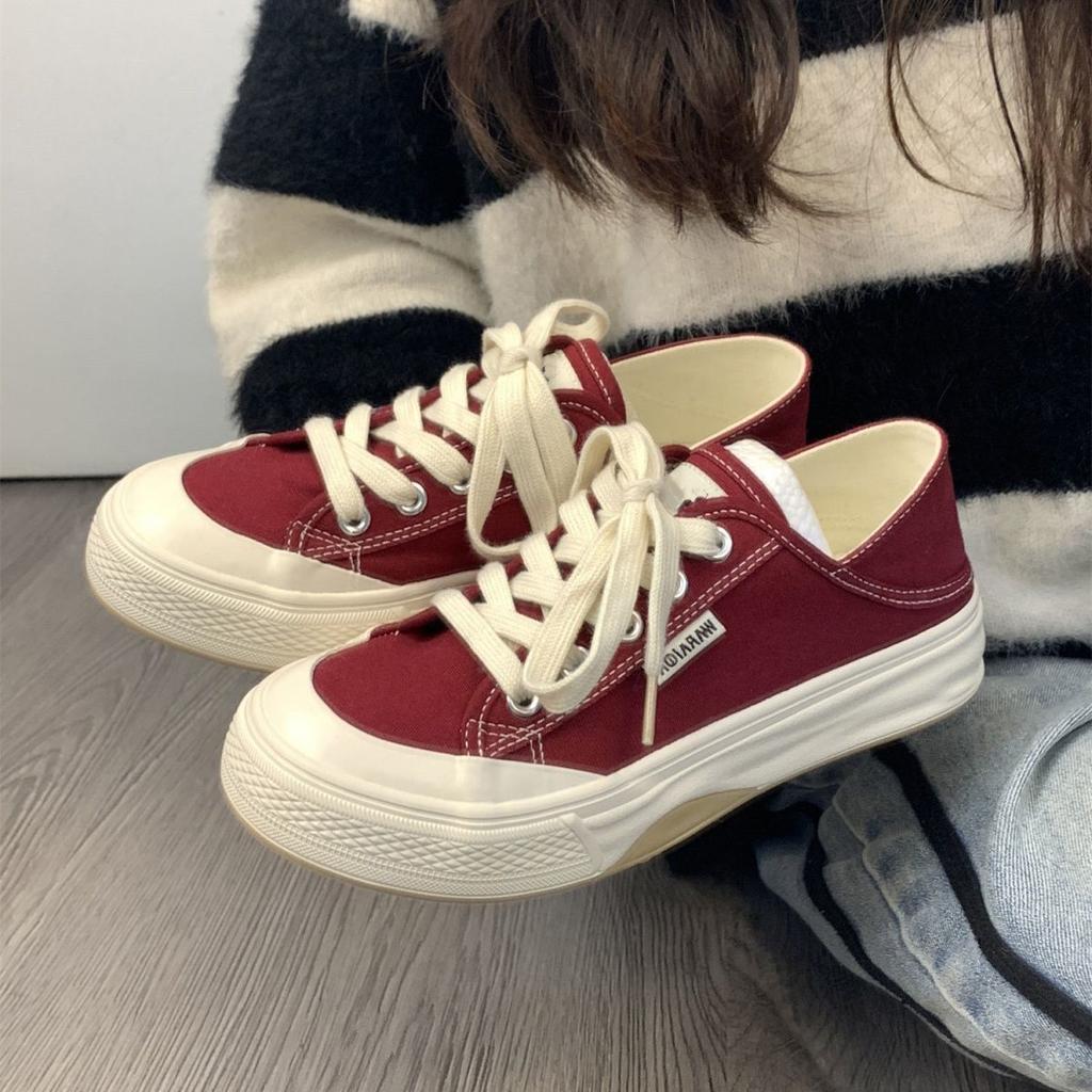 Lightweight platform canvas shoes for women's 2025 spring and autumn new breathable non-slip soft-soled white shoes versatile sports board shoes