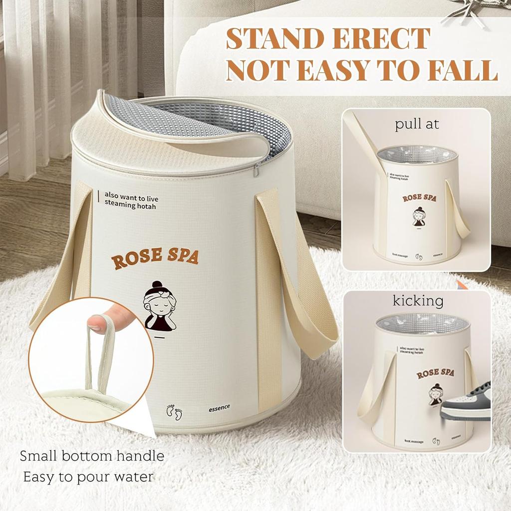 1Pc Foldable Foot Bath Wash Basin Deep Bucket for Lower Leg Household Foot Soak Portable Adult Foot Bag for Dormitory Use