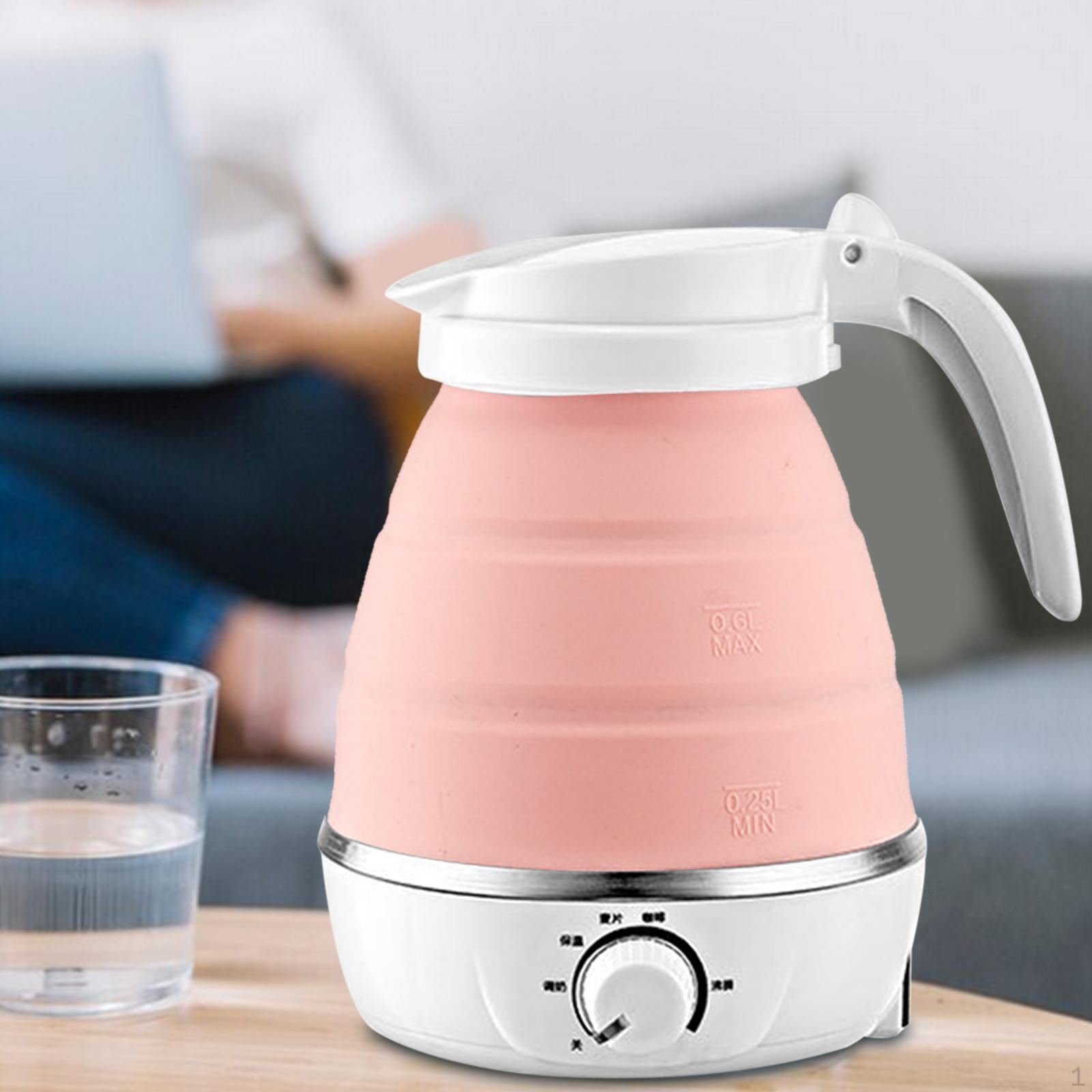 

Дорожный складной электрический чайник, быстро закипающий, с автоматическим отключением, небольшой водонагреватель белого цвета розовый