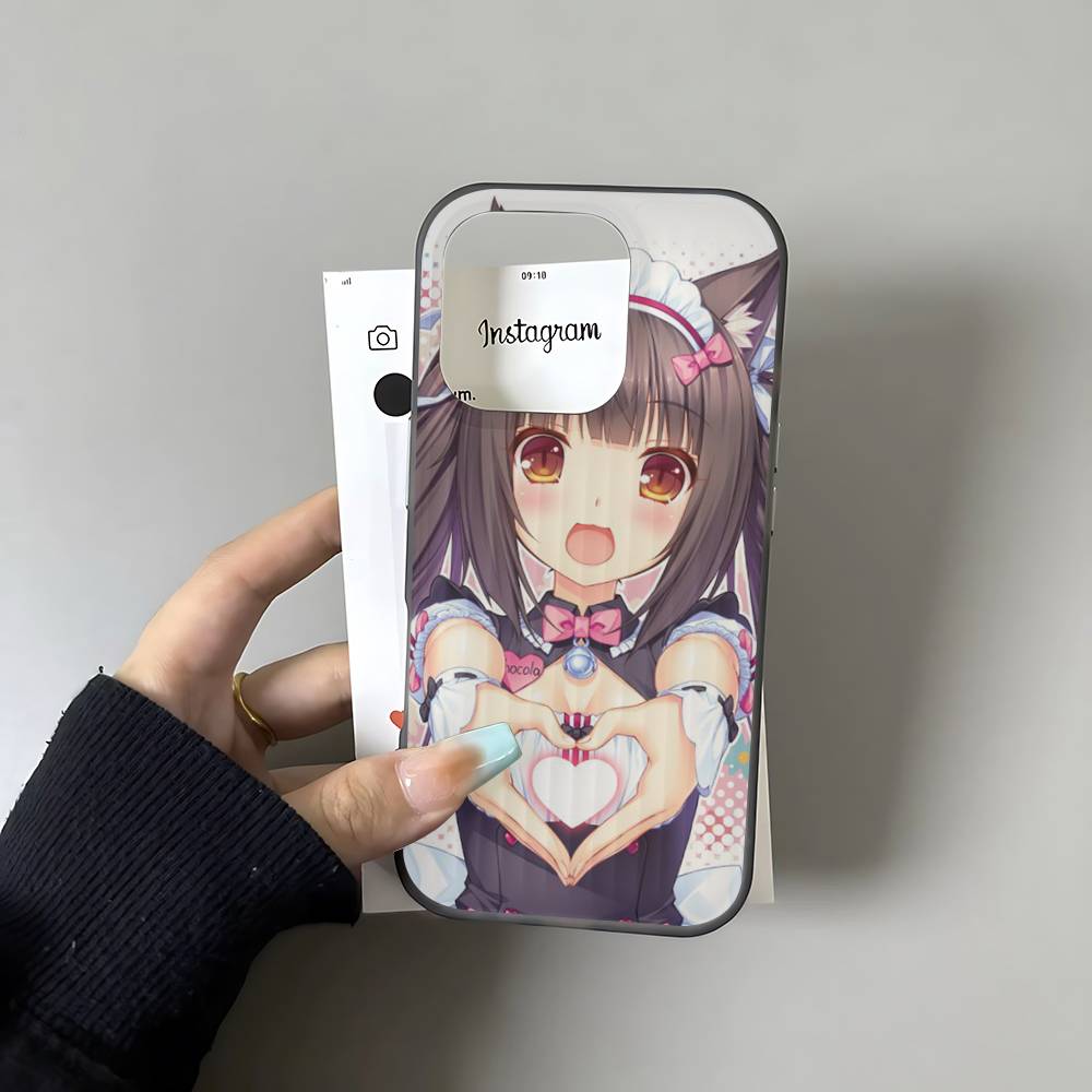 Chocola Nekopara For IPhone 16 15 14 13 12 11 17 Pro Max Plus Wave Corrugated Phone Case Anti Drop Cover