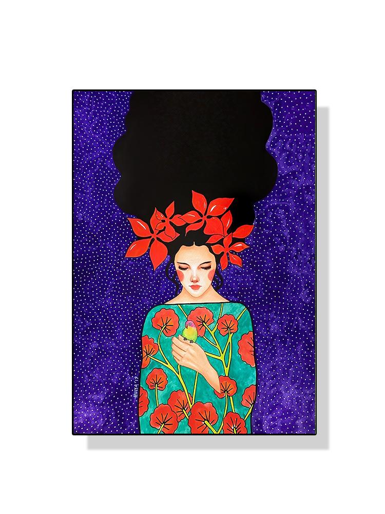 Abstrato Flor Mulher Menina Cabelo Moda Pôster Pintura em Tela Nordic Arte de Parede Imagem Para Sala de Estar Moderna Decoração de Casa