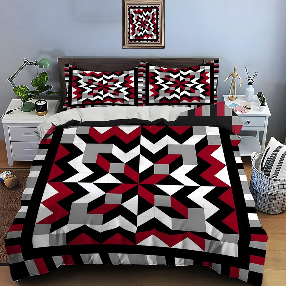 Geometric  Designs Patterns Bedding Set Duvet Cover 1 Duvet Cover 2 Pillowcases Adult and Children Bedding Set Luxury Gifts