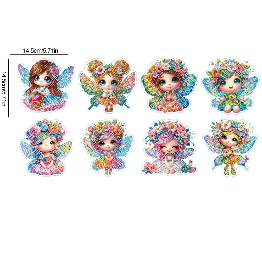 8 Stück 5D Diamantmalerei Sticker Set Cartoon Diamantkunst Sticker Diamant Mosaik Sticker für Anfänger Erwachsene DIY Basteln