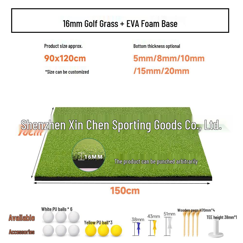 Premium Outdoor Golf Practice Mat - Swing & Hit with Realistic Green Grass