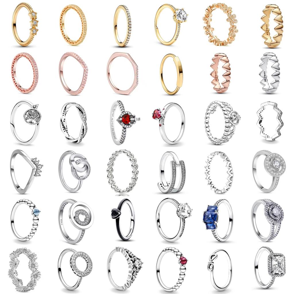 2025 New S925 Silver Family Tree Garland Crown Ring Suitable For Valentine's Day Women's Gift DIY High Jewelry Fashion Jewelry