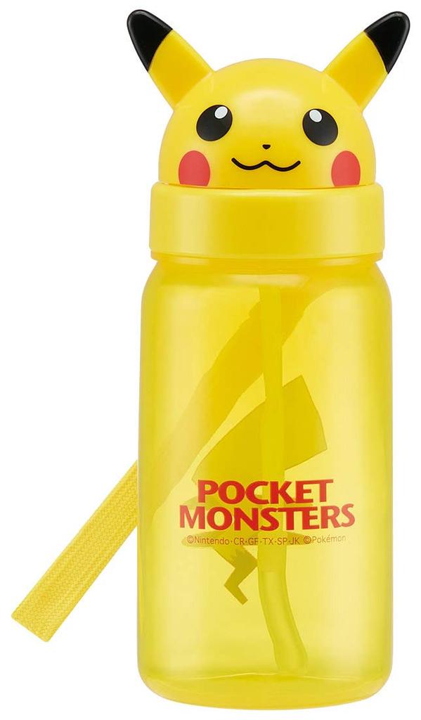 Skater Straw Bottle Die Cut with Straw Water Bottle Pikachu Pokemon 350ml PBS3STD