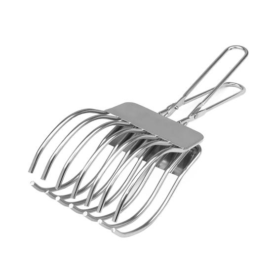 Beef Cutting Tongs Stainless Steel Food Slicer Meat Slicing Tong Holder Easy Slicing Tool for BBQ Bread Vegetables Fruits