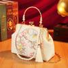 New Antique Bag, Simple and Elegant Cheongsam, Chinese Hanfu Single Shoulder Mouth Gold Bag, Niche National Style Embroidered Gold Bag, Handbag
