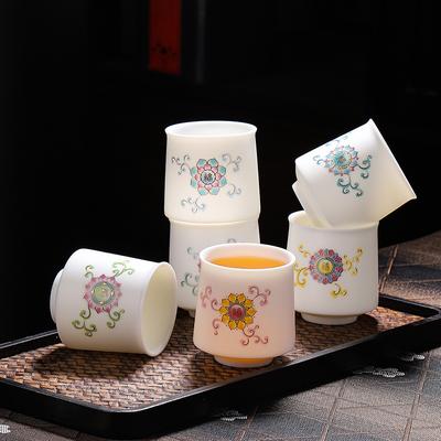 Dehua Speckjade Weißporzellan High-End Handbemalte Meistertasse Geschenk Punkteaustauschgeschenk Keramik Teeservice Teetasse