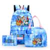 3Pcs/set Back To School Backpack Anime One Piece Girl Backpack Set Kawaii School Students Boy Children Lunch Bags Pencil Box