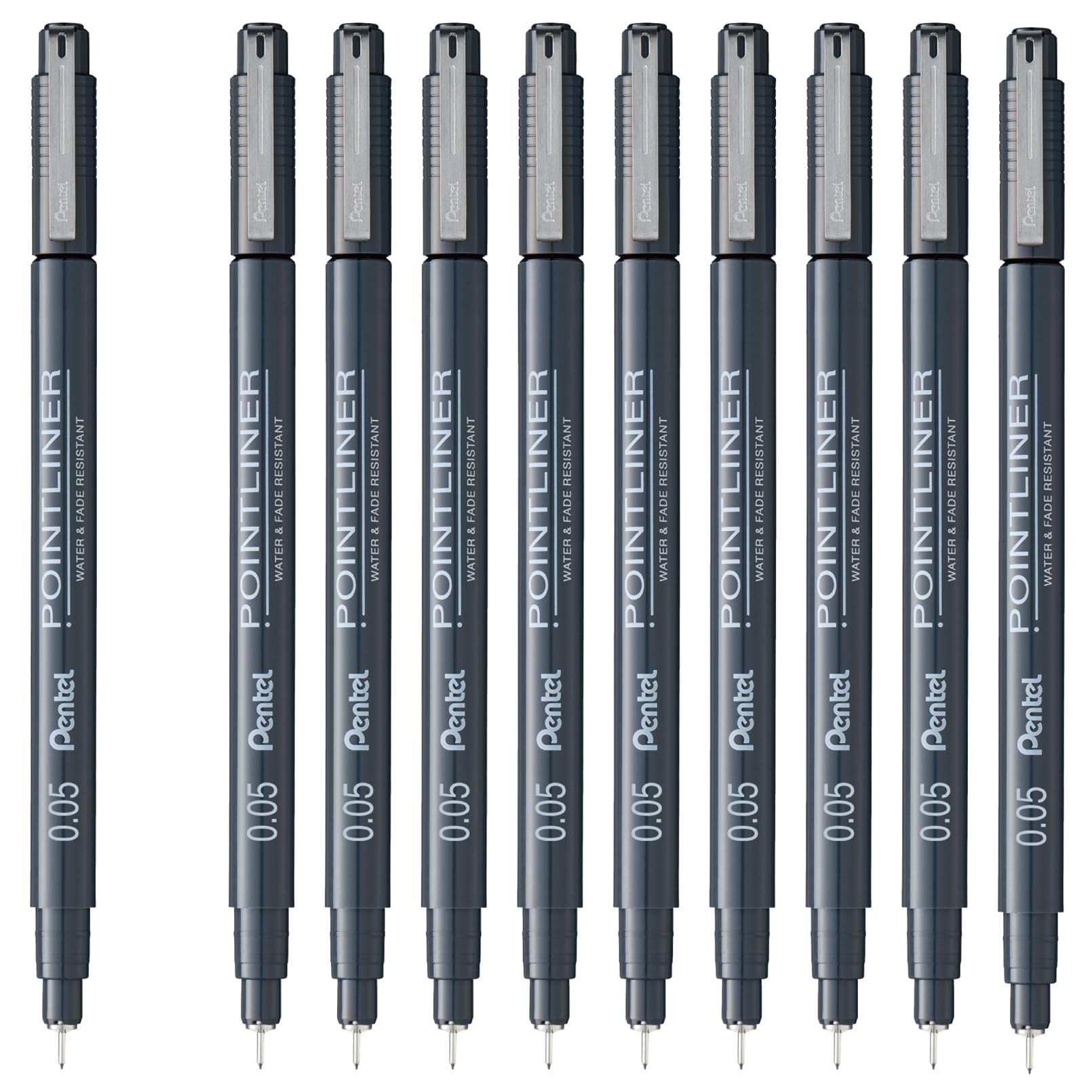 

Ручка Pentel Point Liner 10 на водной основе, 0,05 мм, черная, ручки, S20P-05AD(10)