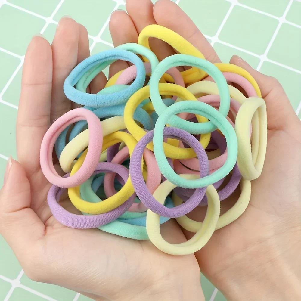 50/100pcs Soft Elastic Hair Ties Hair Bands Decorative Hair Accessories Set For Baby Girls Hoofdband Kids Hair Accessories