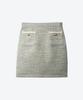 UNTAGE Gold Button Boucle Tweed Mini Skirt_Uws-Fs21