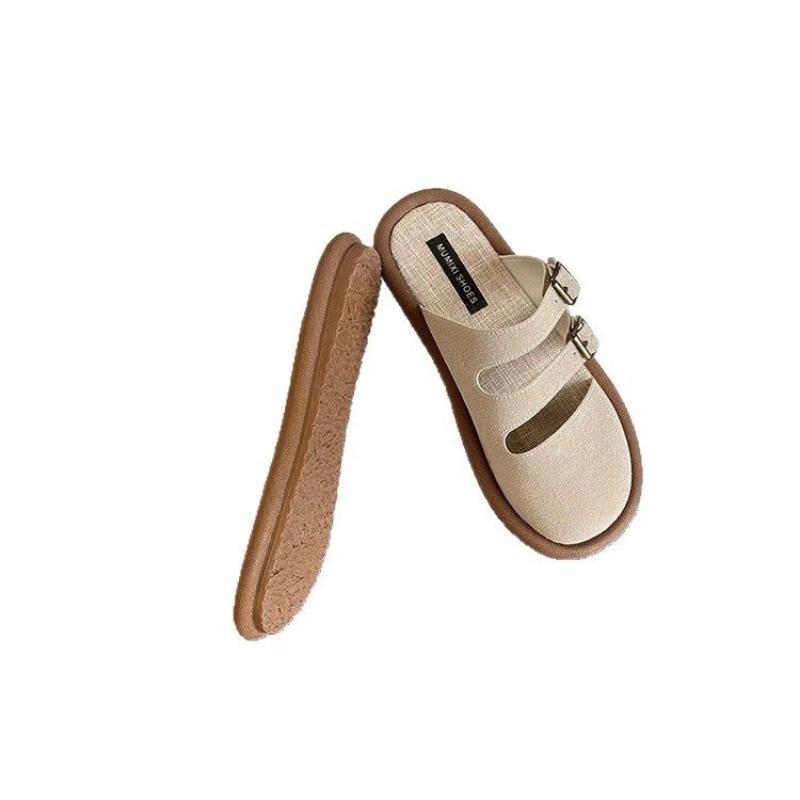Women's Breathable Cotton and Linen Slip-On Mules with Soft Sole