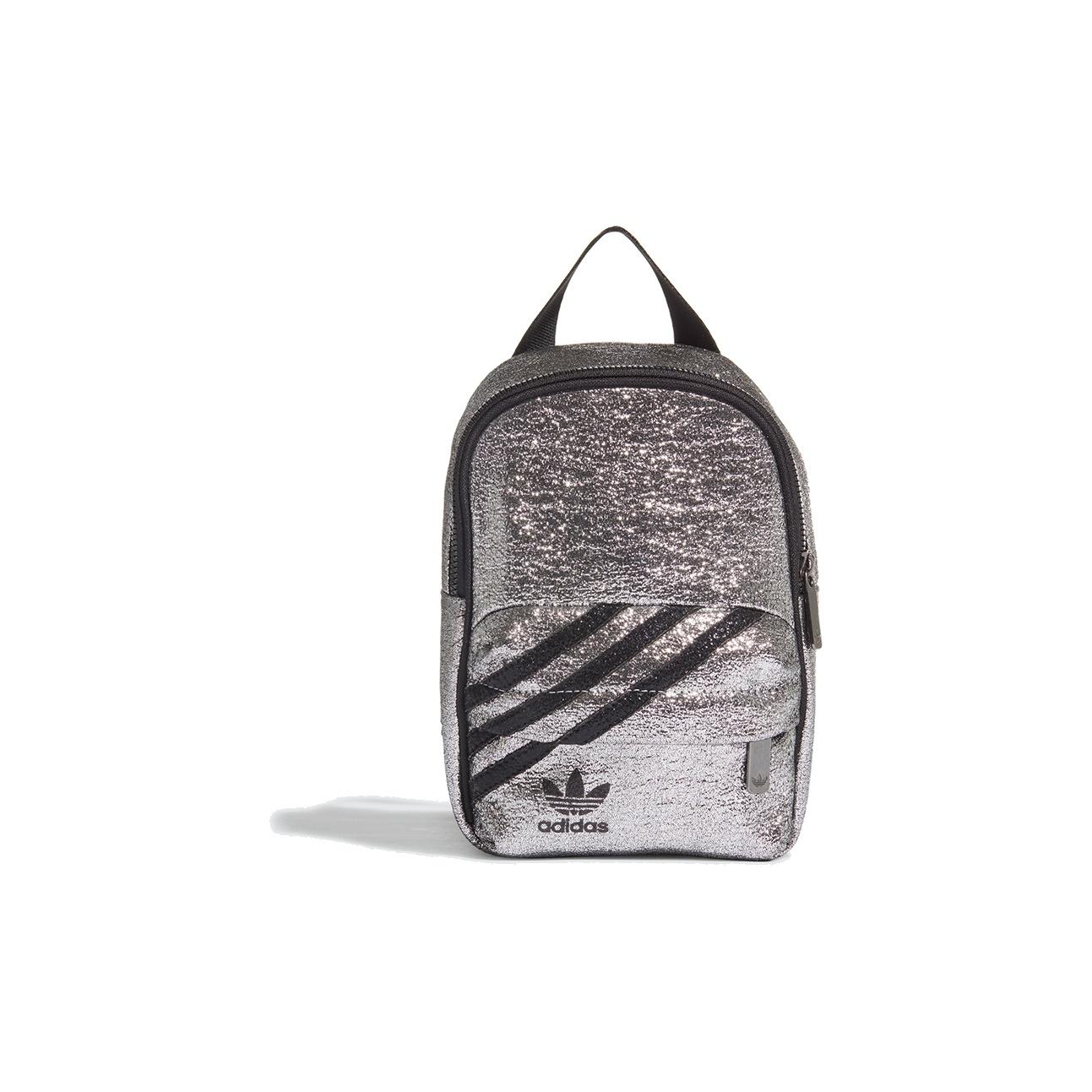Adidas Originals Metallic Trendy Sports Mini Backpack Women Backpack Silver GQ2927 Silver