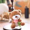 Cute Tulip Bear Plush Keychain Cartoon Stuffed Doll Toy Lovely Plush Keyring Backpack Pendant Birthday Christmas Gifts