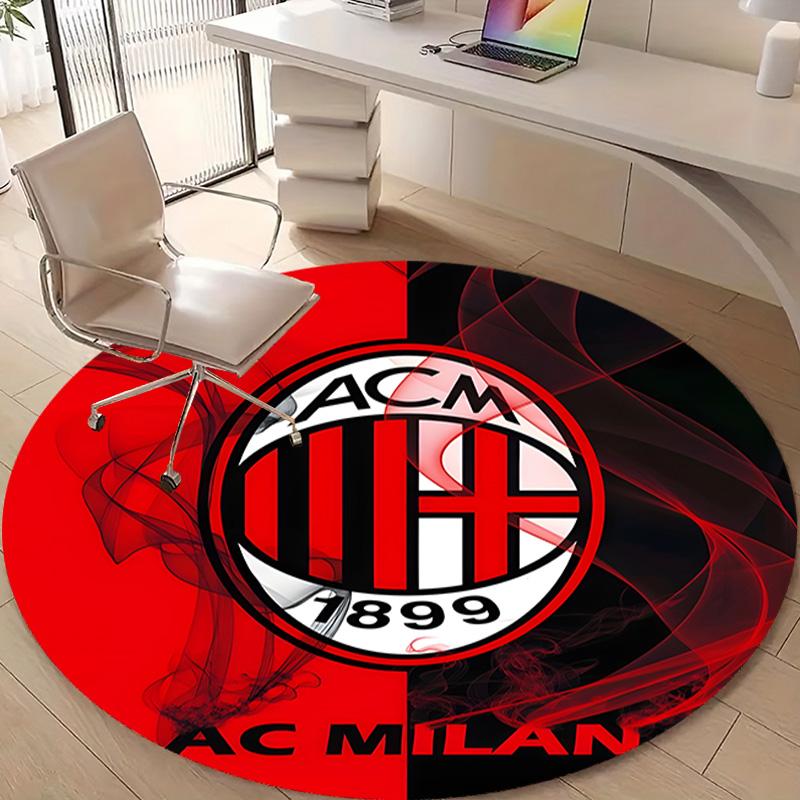 1pc A-AC Milan Print Round Carpet Chair Round Carpet Suitable for Bedroom Living Room Home Decorative Carpet