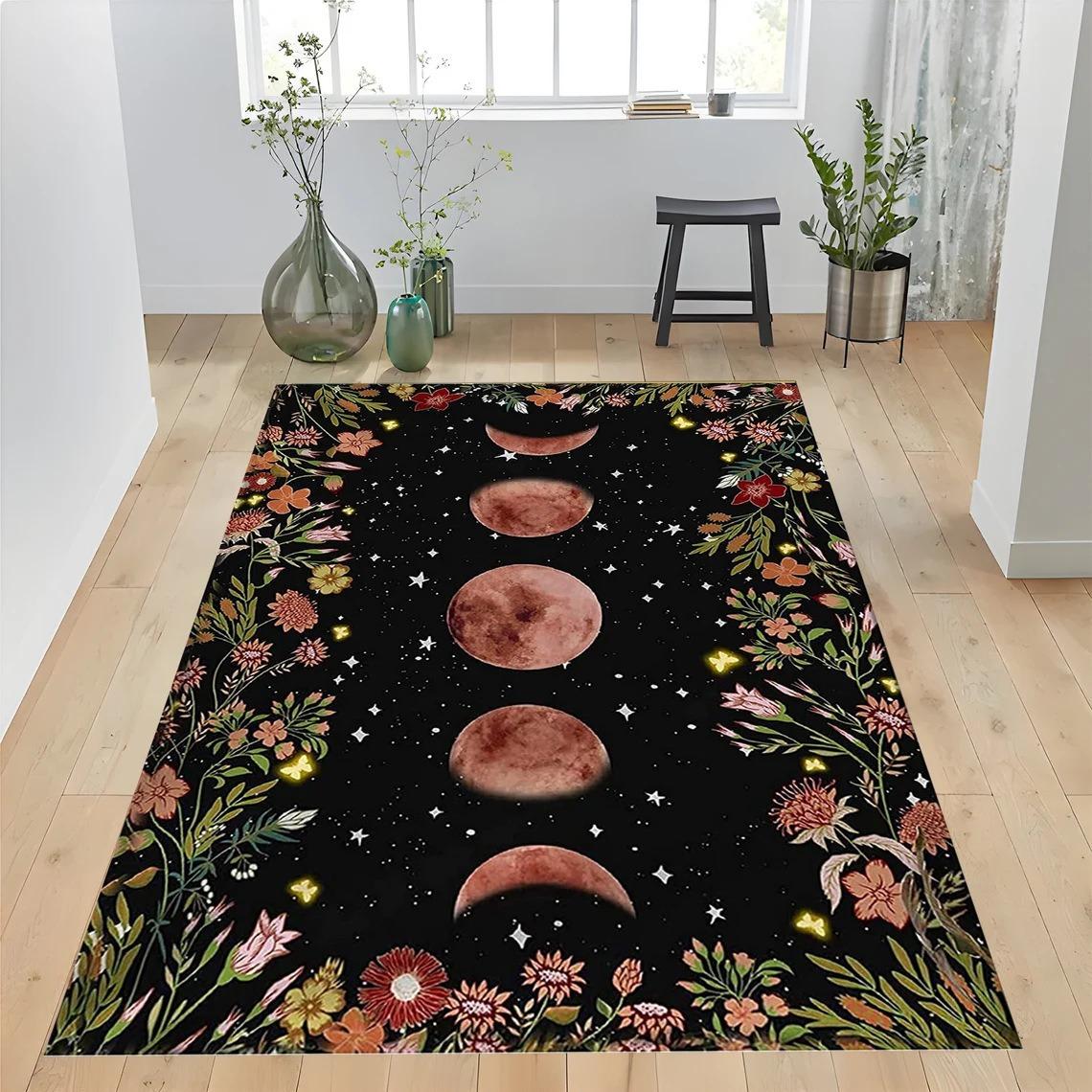 

French Retro Carpet Plant Butterfly Fox Flower Rug Anti Dirty and Wear-resistant Bedside Mat Rugs Living Room Bedroom Decor 40x60cm16x24in