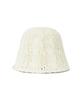 Bajal Vz Label Cable Knit Bucket Hat Ivory