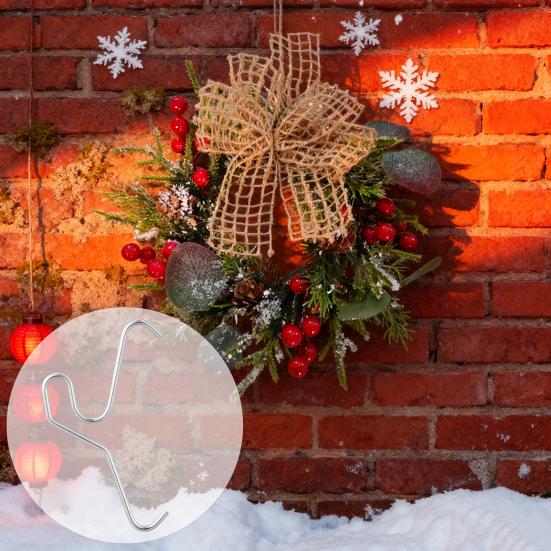 Stainless Steel Brick Hook Clips Heavy Duty No Drill Brick Hanger Wall Clips for Outdoor Hanging Wreaths Lights Decorations Fits 2-1/4 To 2-2/5 Inch