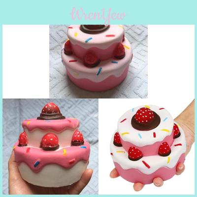 Squishy Strawberry Cake Model With Slow Rebound Pu Foam For Kids And Collectors