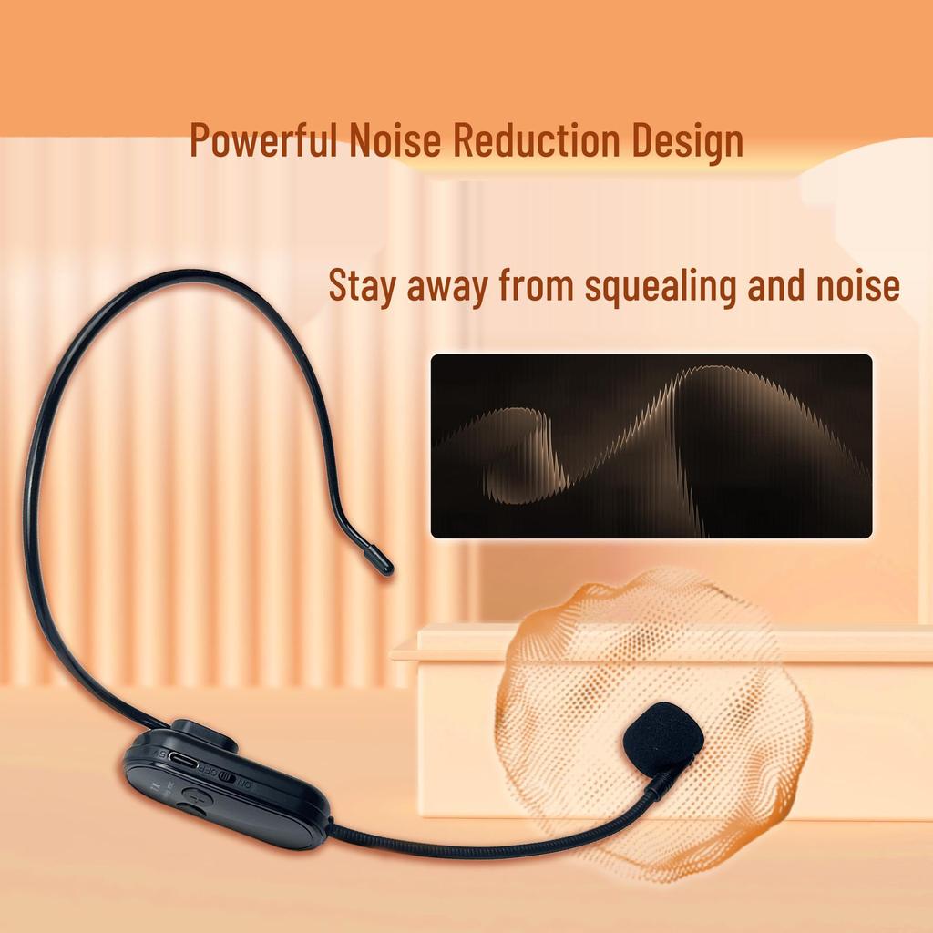 Universal Wireless Headset Microphone with Amplifier for Teachers and Tour Guides