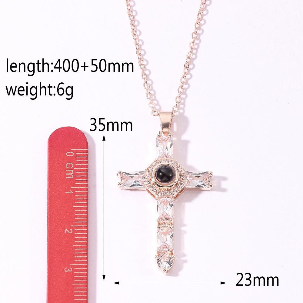 Collier à Projection Croisée pour Femmes Filles Cadeau Noël Fête des Mères Bijoux Accessoires