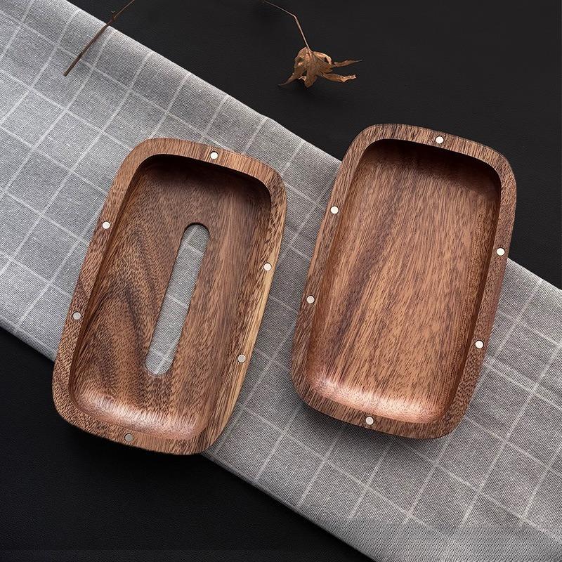1pcs Walnut Wood Tissue Box Holder for Coffee Table New Chinese Style Desktop Storage Organizer Home Decor Desktop Ornaments