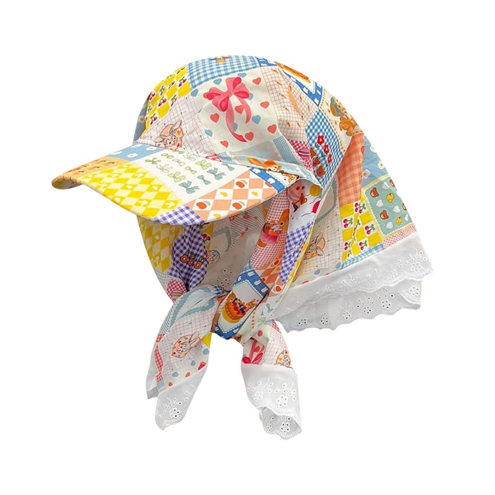 Französischer Retro-Kopftuchhut Süßer Loli-Schirmmützenhut Vielseitiger Sonnenhut für Damen Frühling und Sommer