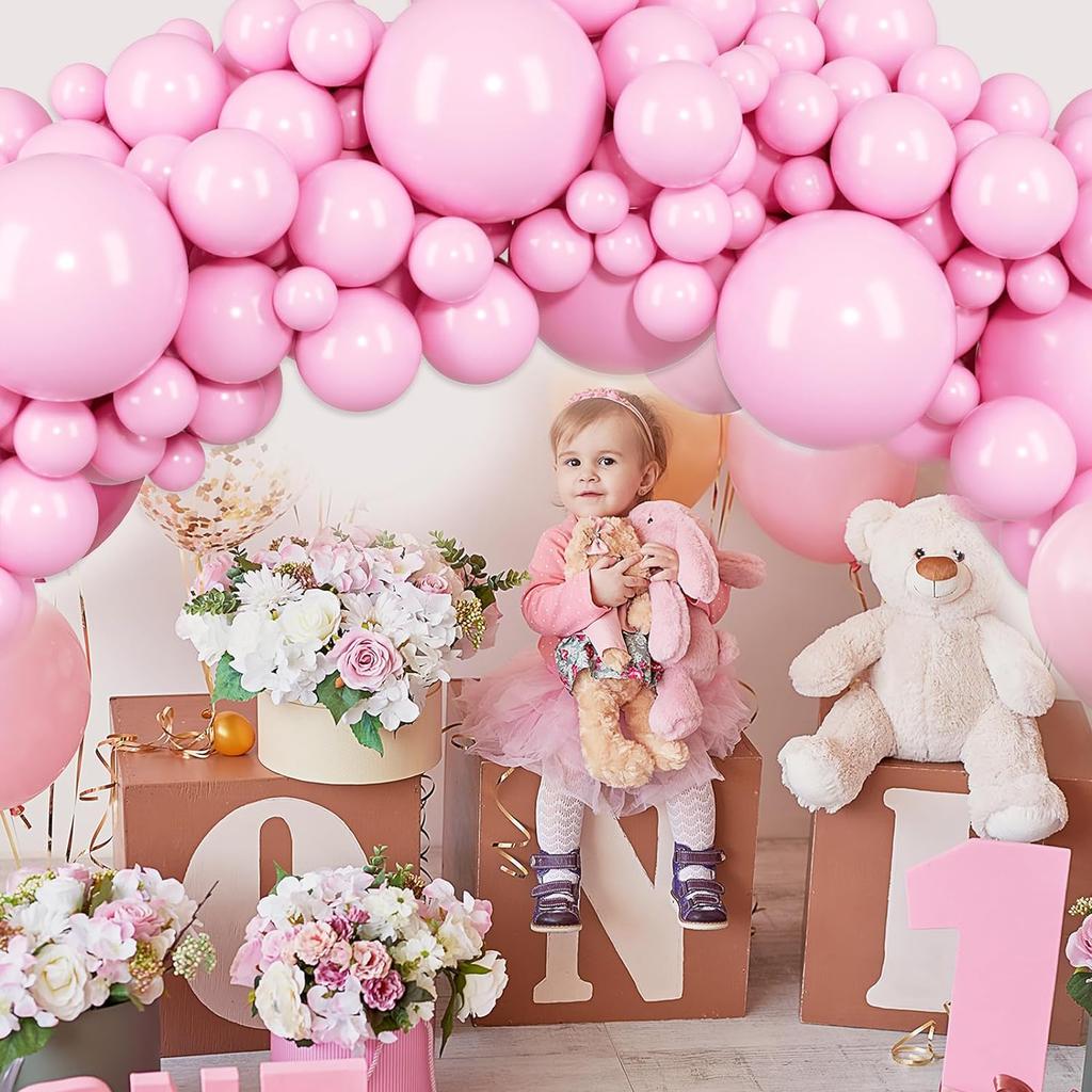 120PCS pink latex balloon set suitable for birthday parties, weddings, Valentine's Day party decorations