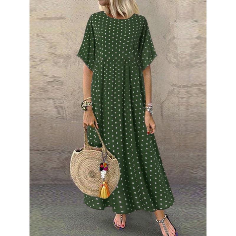 2022 Summer Trend: Plus Size Women's Polka Dot Dress In Fresh European & American Style