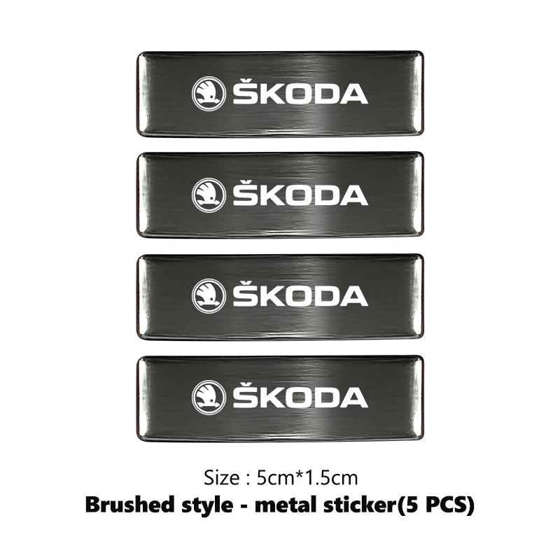 Car Decals Accessories Aluminum Alloy Emblem Auto Body Stickers Decoration For Skoda VRS Octavia 1 2 3 A7 A5 Fabia Rapid Superb