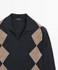 Masimodutti Wool Blend Diamond Jersey Polo