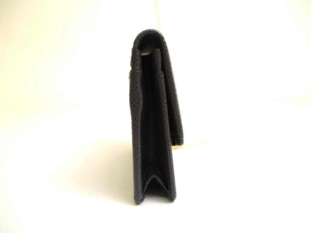 Authentic Salvatore Ferragamo Gray Black Leather Business Card Holder #a746  Refurbished